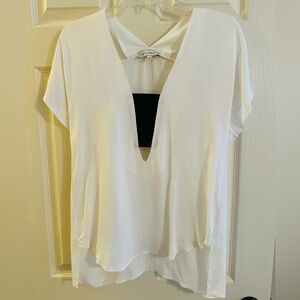 Karina Grimaldi White V-Neck Blouse